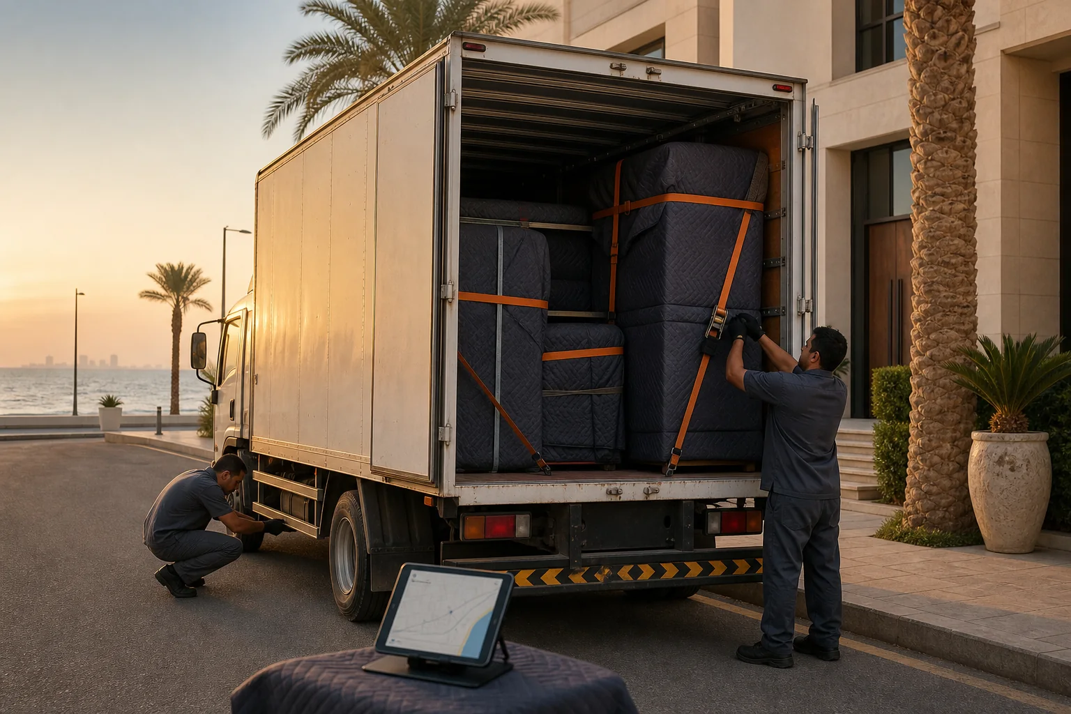 نقل العفش من جدة إلى مدينة أخرى: خطة الطريق والتسليم